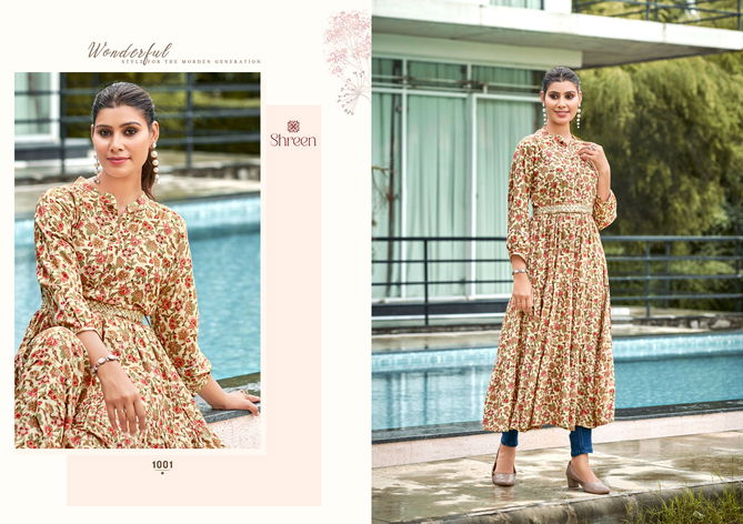 Rashi Vol 11 By Shreen Rayon Printed Designer Kurtis Wholesale Shop In Surat
